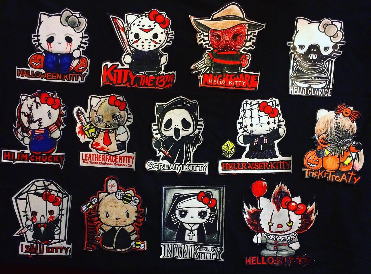 Horror Hello Kittys stickers (series 1) by trejackt on DeviantArt