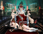 Scarlet with Tifa, Aerith, and Jessie by Hazelderp69