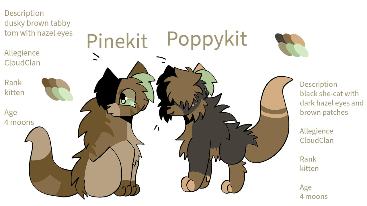Pinekit And Poppykit Ref Sheet