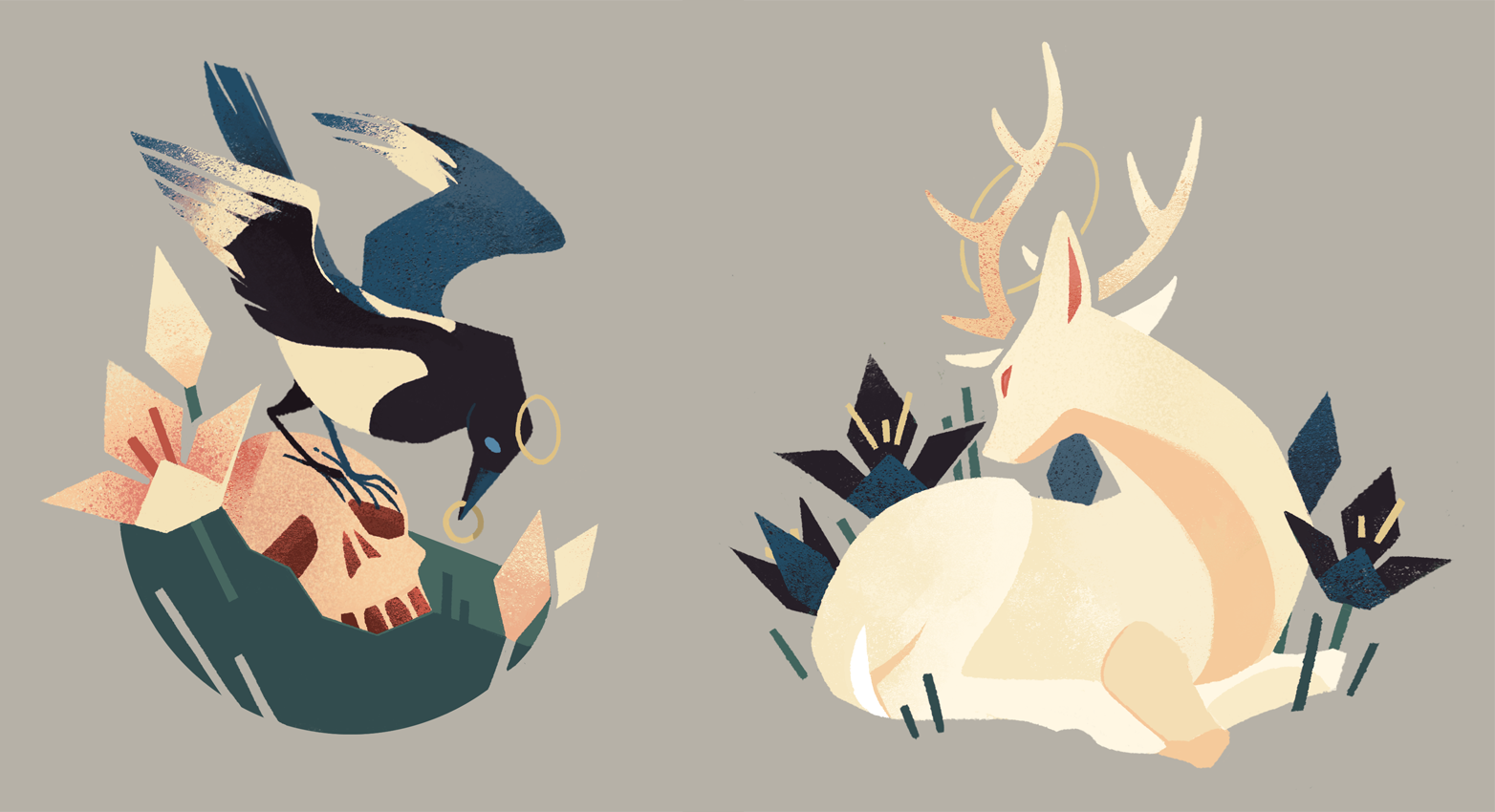 Magpie and Deer