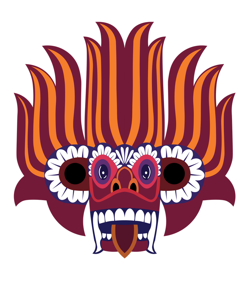 Huniyam Sri Lankan Traditional Fire Demon Mask (YAKA MASK) by ThilankaSan on ...