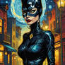 Catwoman, as if by Van Gogh