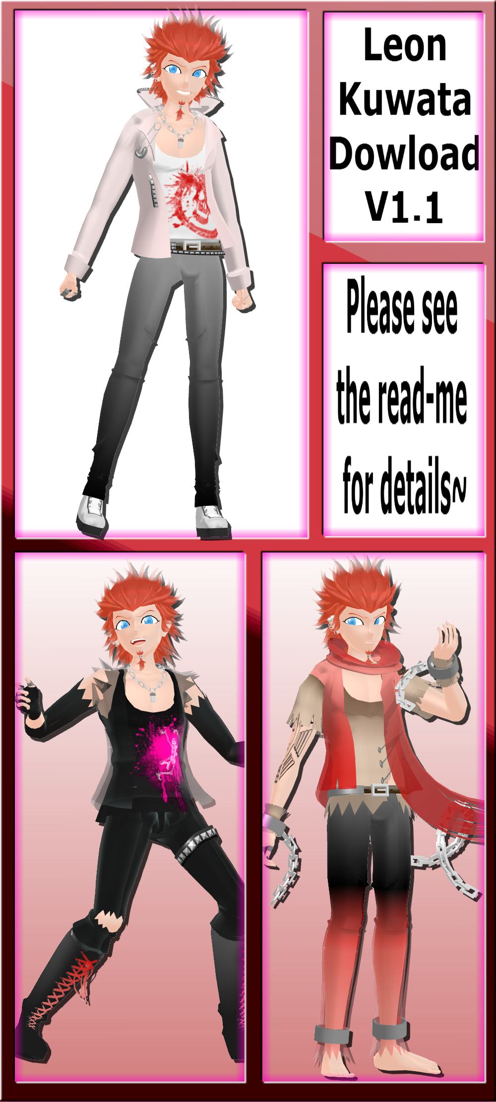 MMD Leon Kuwata Download [V.1.1]