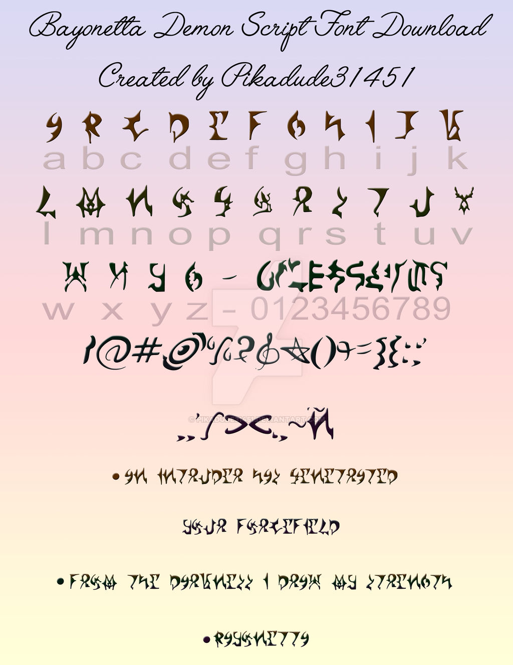 Demon Script Font Download by Pikadude31451 on DeviantArt