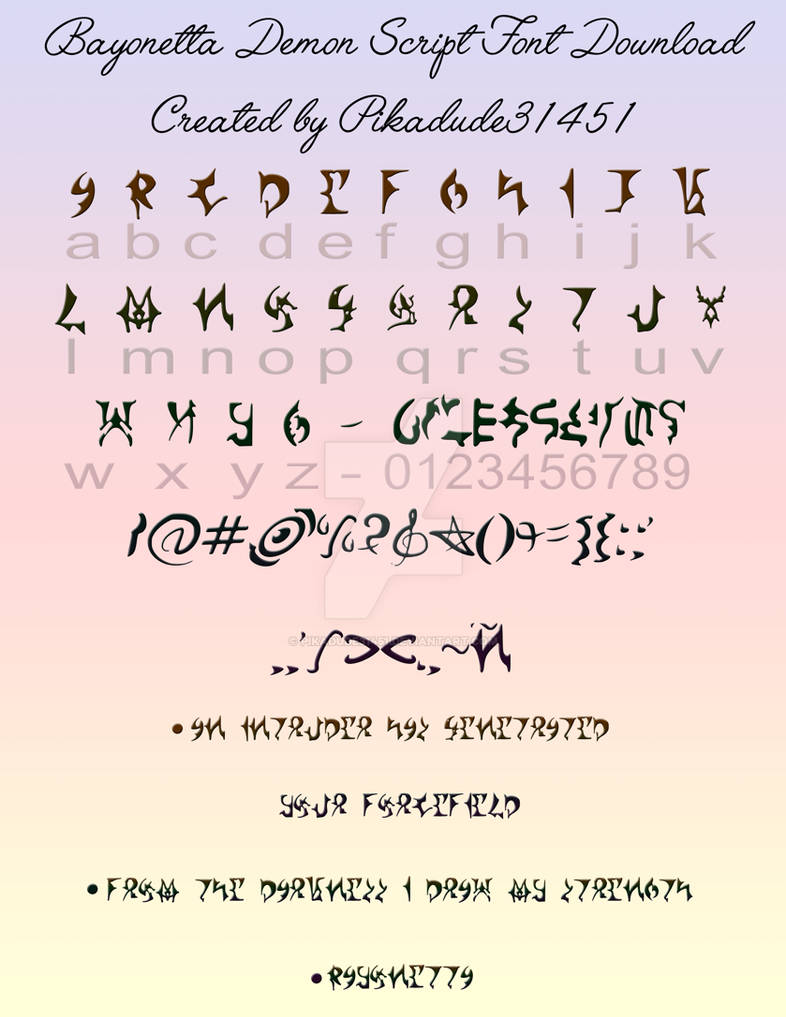 Demon Script Font Download by Pikadude31451 on DeviantArt