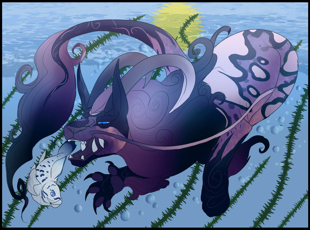 Fish Demon Character Diving for Fish by Artha-Demon on DeviantArt