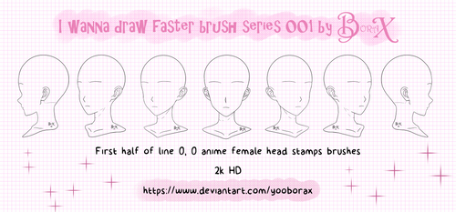 Anime female head line 0,0 PS brushes part 1