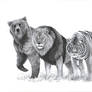 bear, lion and tiger