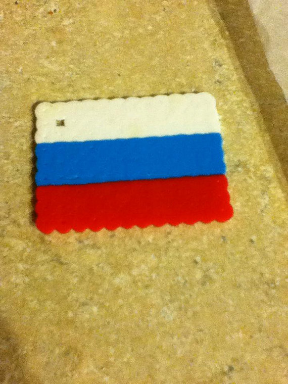 Russian Flag Perler Keychain