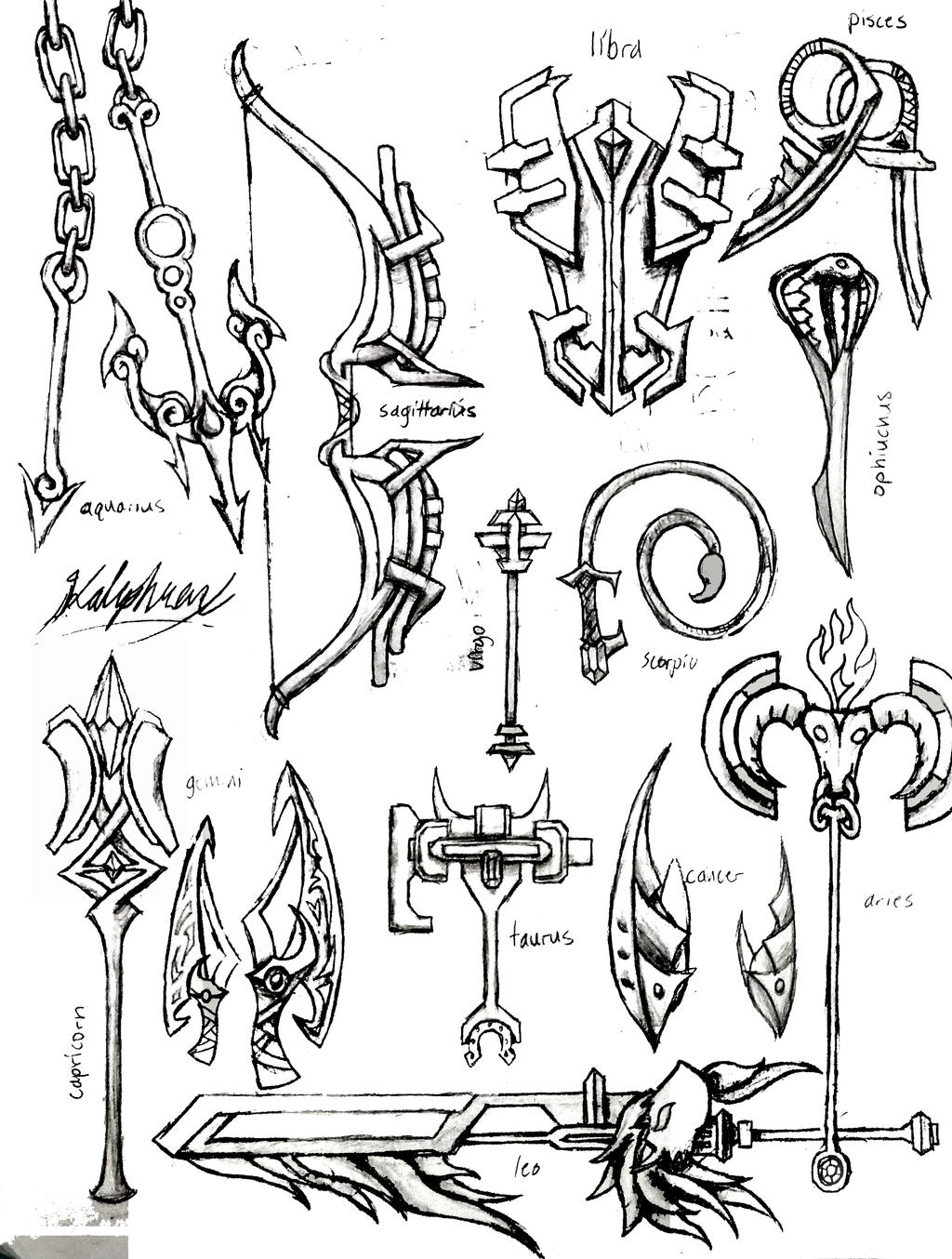 Zodiac Weapons By Kalephrex On Deviantart Zodiac Weapons By Kalephrex On Deviantart