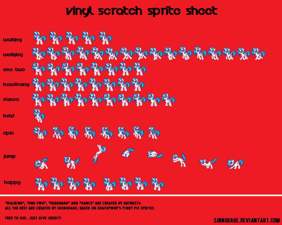 Vinyl Scratch Sprite Sheet