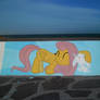 Fluttershy and Angel Graffiti