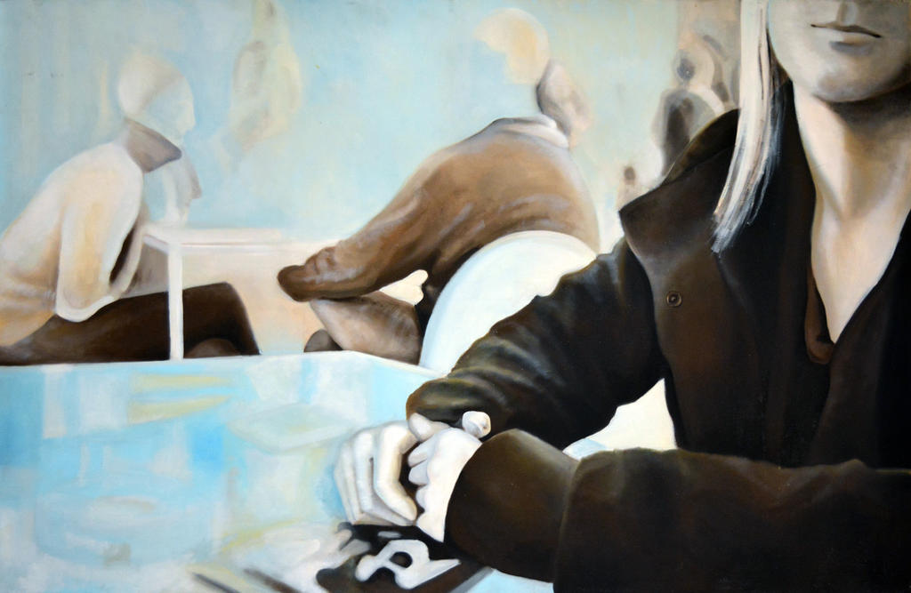 Talking, 2011, 120-70cm, oil on canvas