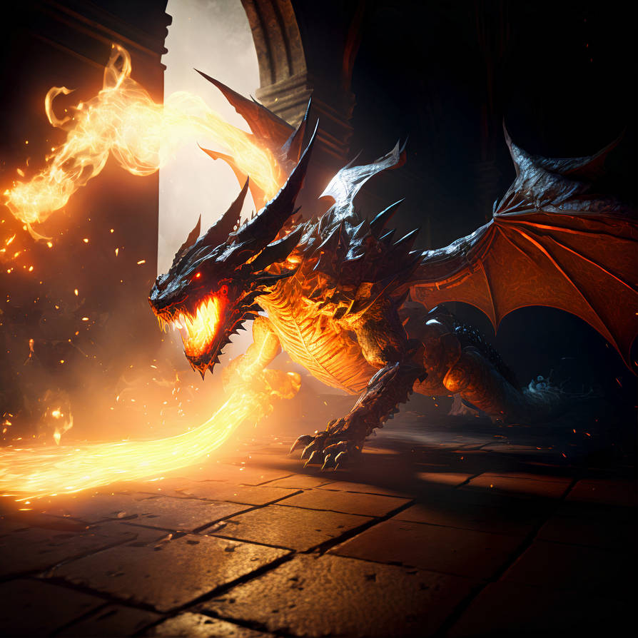 Fierce Inferno A High-Detail Dragon Breathing Fire by oanarinaldi on ...
