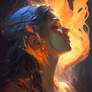 Melodic Flames: A Digital Painting of Passion
