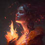 Melodic Flames: A Digital Painting of Passion