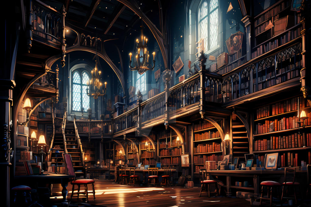 Twilight Whispers in the Grand Library by oanarinaldi on DeviantArt