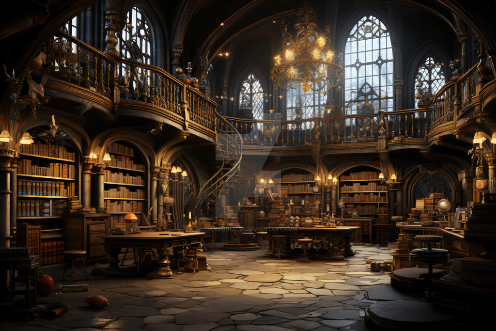 Twilight Whispers in the Grand Library by oanarinaldi on DeviantArt