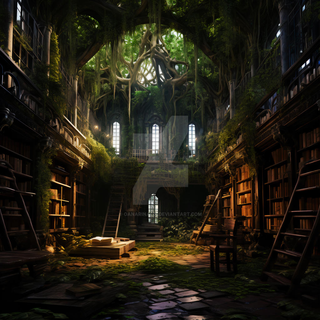 A Sanctuary of Stories: The Enchanted Library by oanarinaldi on DeviantArt