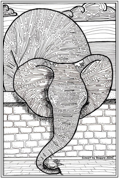 Bnspyrd's Colour-meLineart Elephant Wall