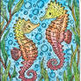 Narwhals Magic Painting - seahorses - completed