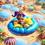 Shantae on a inflatable fly carpet 2