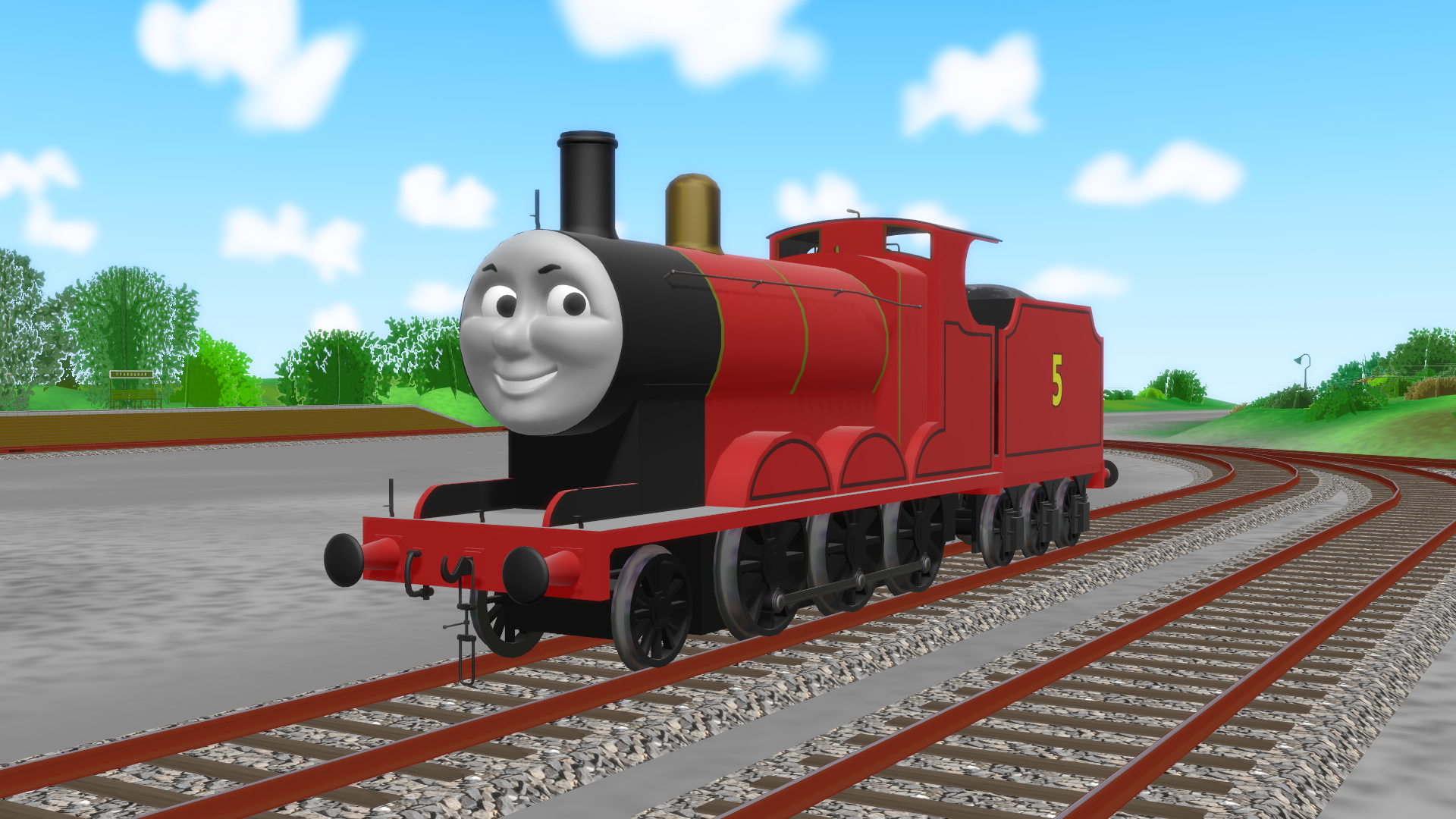 Free download  MMD James the Red Engine (DL) transparent