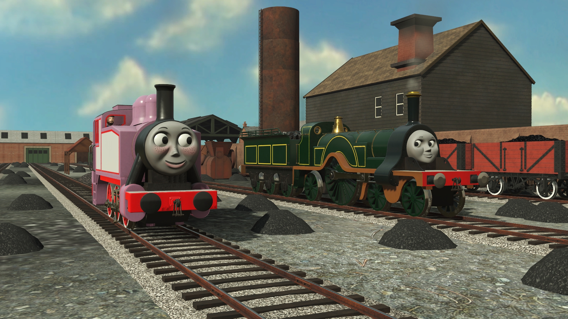 Emily Fred Rws Emily and Rosie at the Coaling Yards by TheThomasTrainzUser on DeviantArt