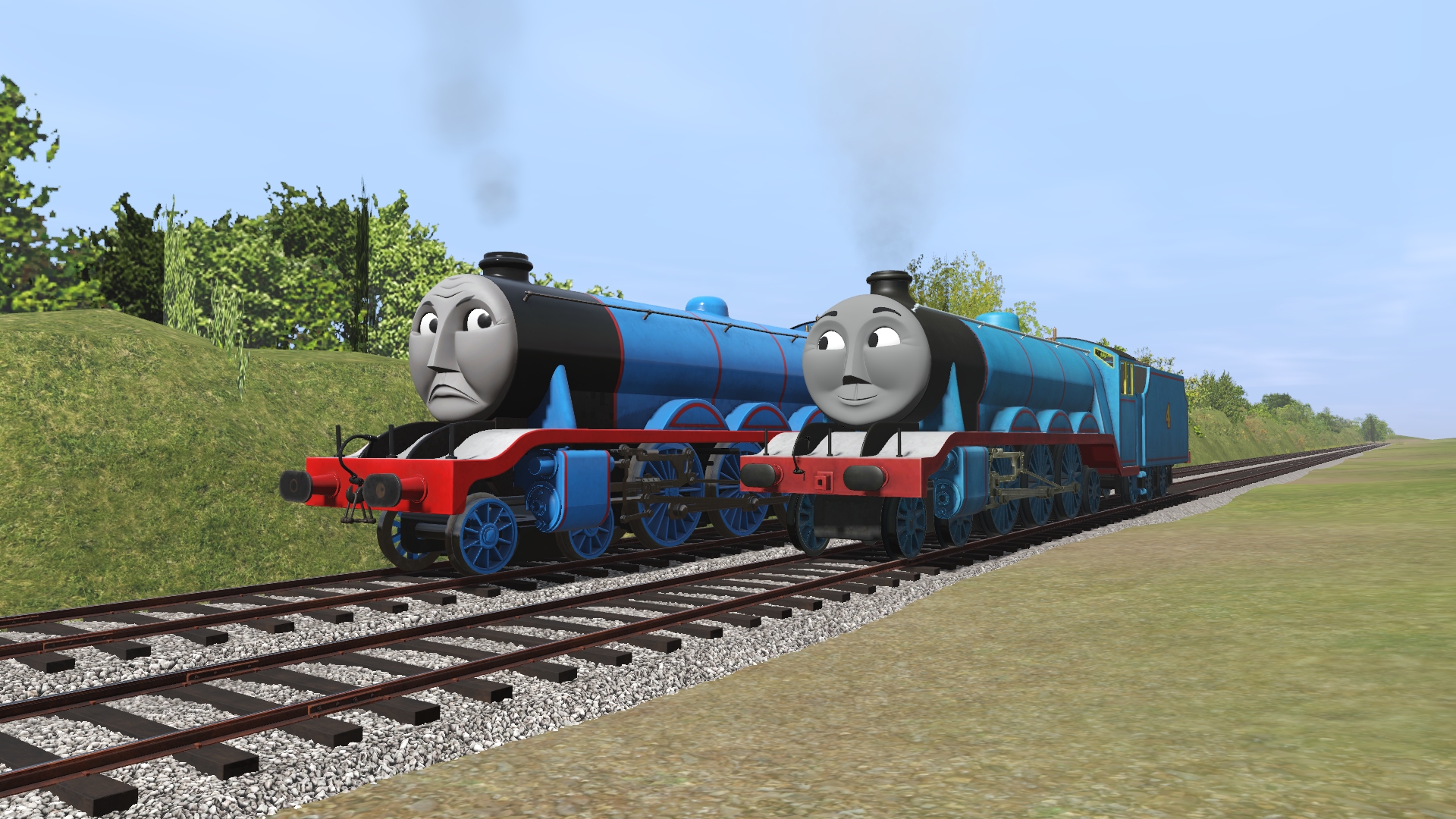 TVS Gordon and CGI Gordon by TheThomasTrainzUser on DeviantArt