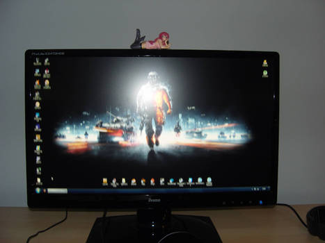 manga figurine on screen