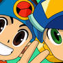 Lan and MegaMan Close-Up wallpaper Version2