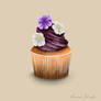 Floral Cupcake Illustration