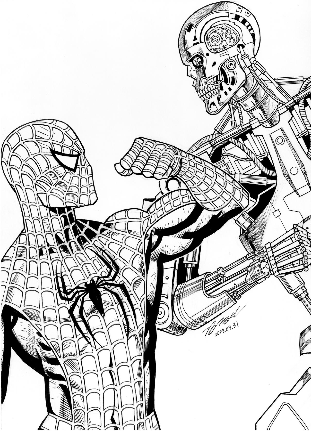 Spider-Man vs Terminator by KyoungInKim on DeviantArt