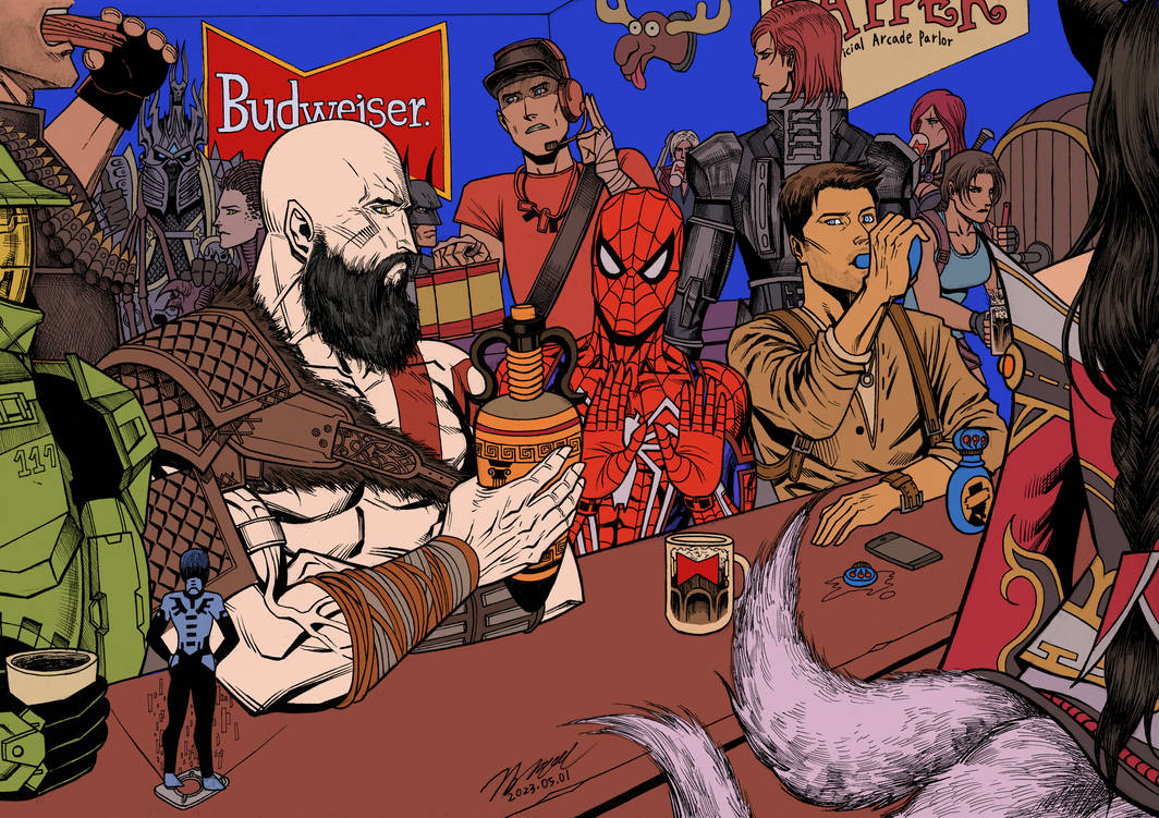 Video game characters...at Tapper! Color W.I.P by KyoungInKim on DeviantArt