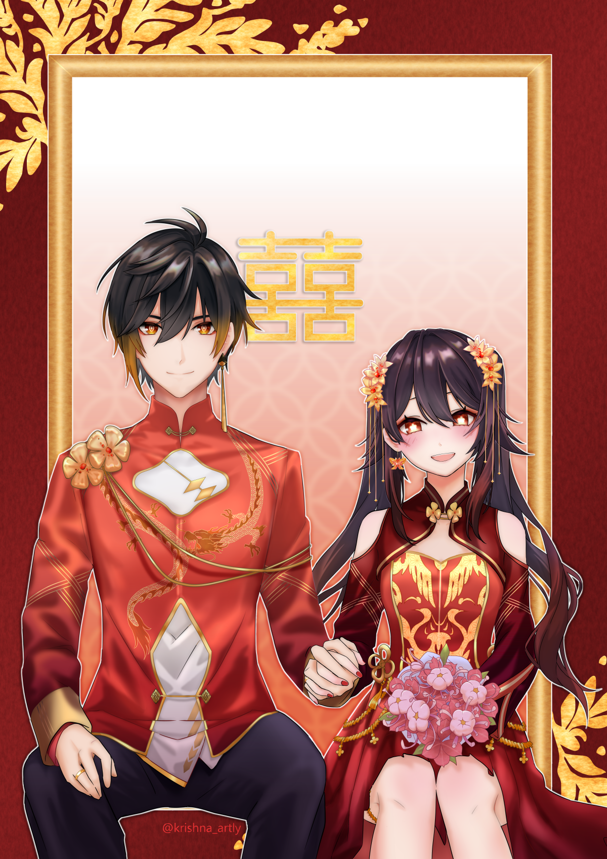 Zhongli / Hu Tao Marriage by Krishna-Artly on DeviantArt