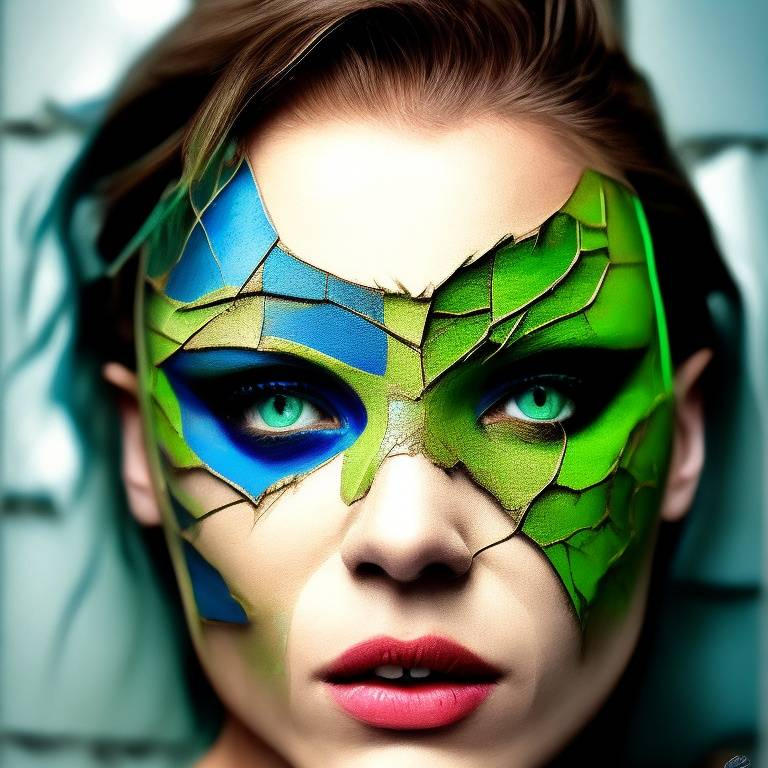 Fragmented Mask Green and blue fragmented mask by Flatline187 on DeviantArt
