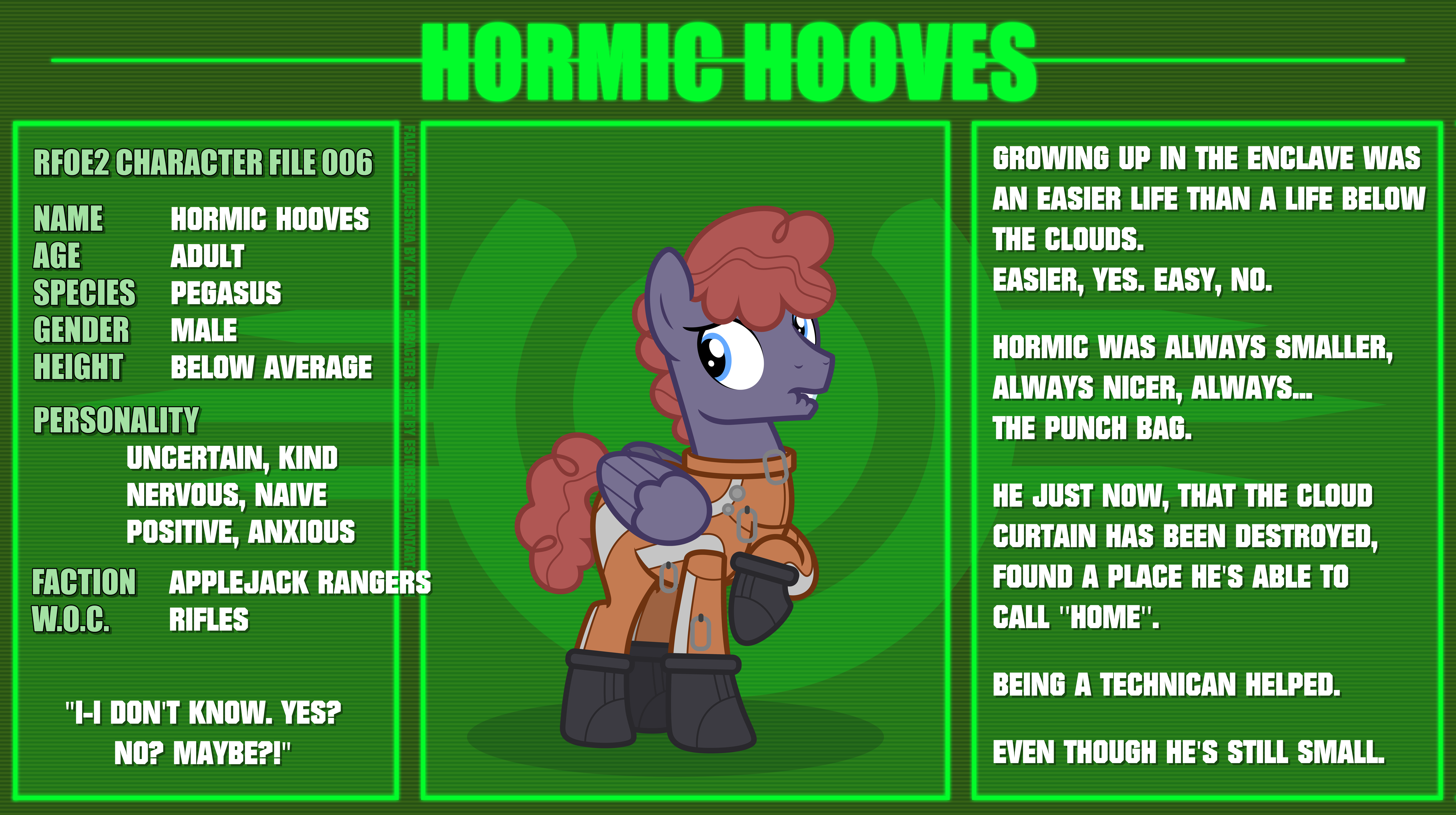 Hooved Character RFOE2 - CHARACTER FILE 006 - HORMIC HOOVES by EStories on DeviantArt