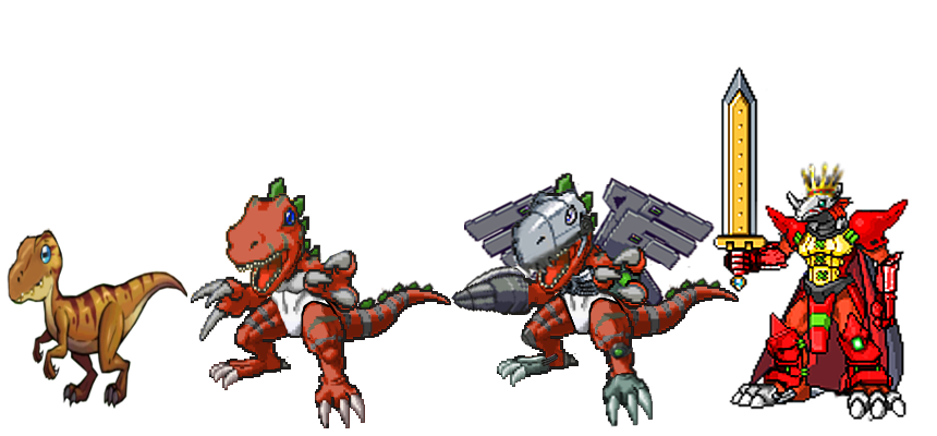 Tyrannomon Digivolution Line by Thunderstudent on DeviantArt