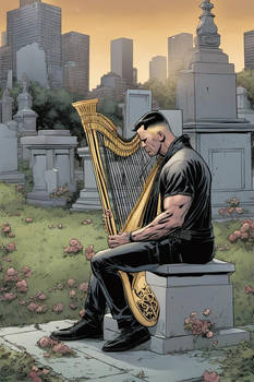 DreamUp Creation - The Punisher and his harp