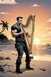 Beautiful AI Punisher Harp Art.