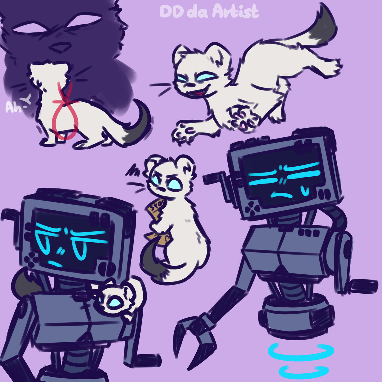 Stoat Robot Inscription P03 and Stoat sketches by DDdaArtist on DeviantArt