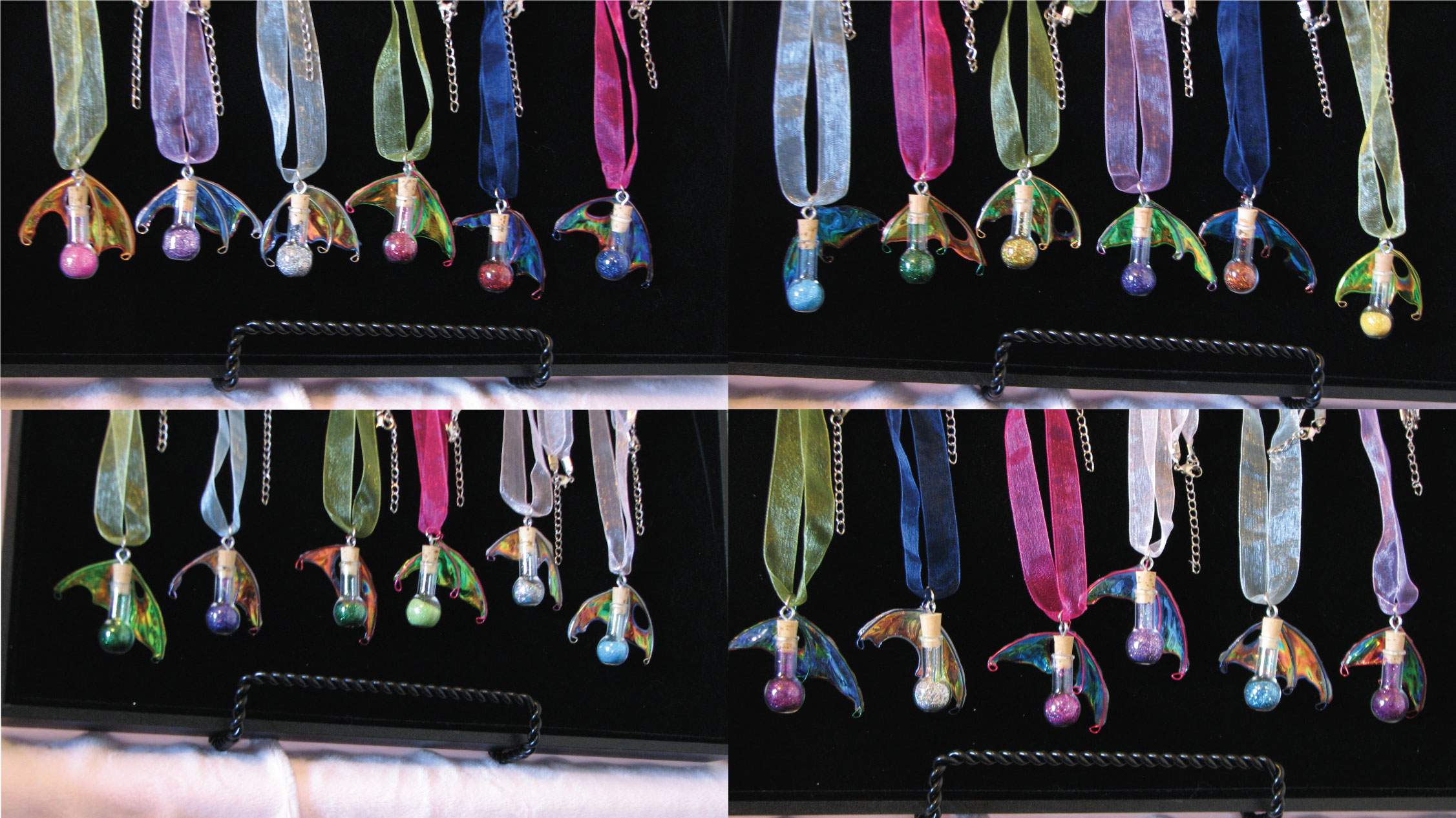 OOAK Fairy wing and dust necklaces