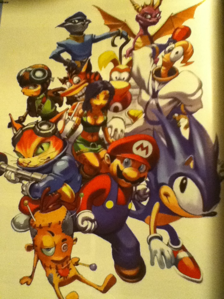Sonic Mario Sly Cooper Spyro Crash Bandicoot Art