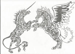 Unicorn vs Pegasus Tribal