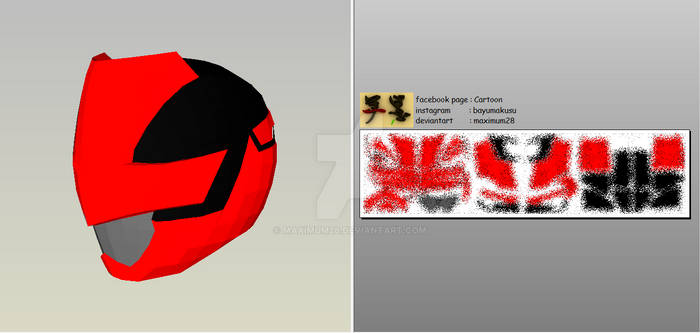 Lupin Red Helmet Pepakura File