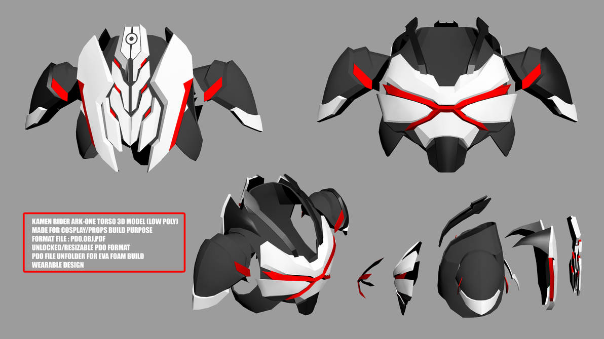Ark Riders Avatar Kamen Rider Ark-One Torso 3D Model (low poly) by Maximum28 on DeviantArt