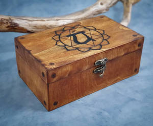 handmade wooden box with pyrography 