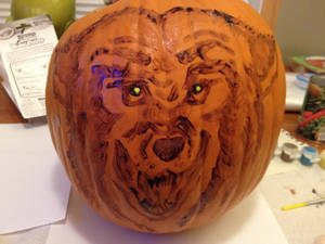 My halloween pumpkin-wolf