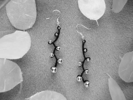Black and Silver Vine Earrings