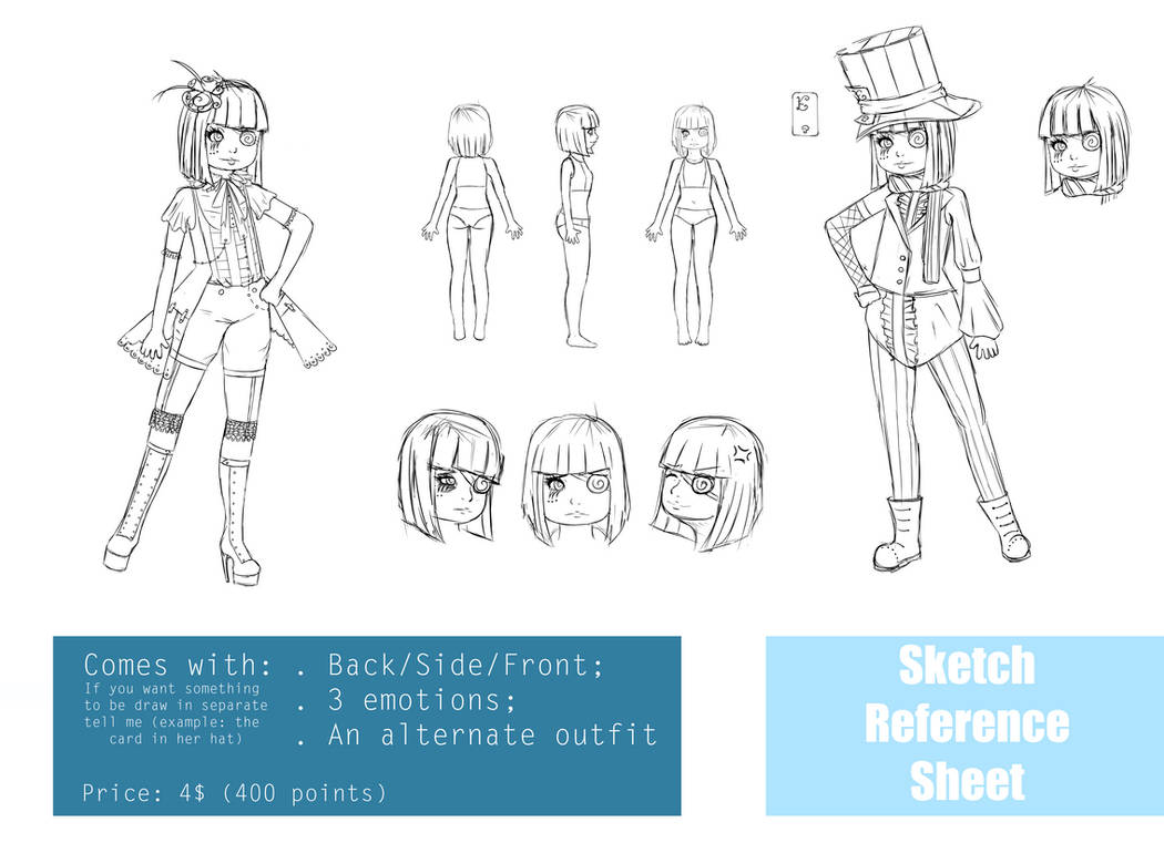 Sketch Reference Sheet Example by Kimidoll on DeviantArt